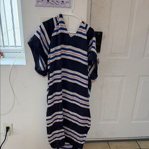 Striped Navy and White Maxi Dress